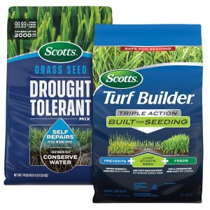 Grass Seed Drought Tolerant Mix and Turf Builder® Triple Action Built for Seeding