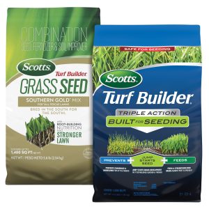 Scotts® Grass Seed Southern Gold® Mix for Tall Fescue Lawns and Turf Builder® Triple Action Built for Seeding
